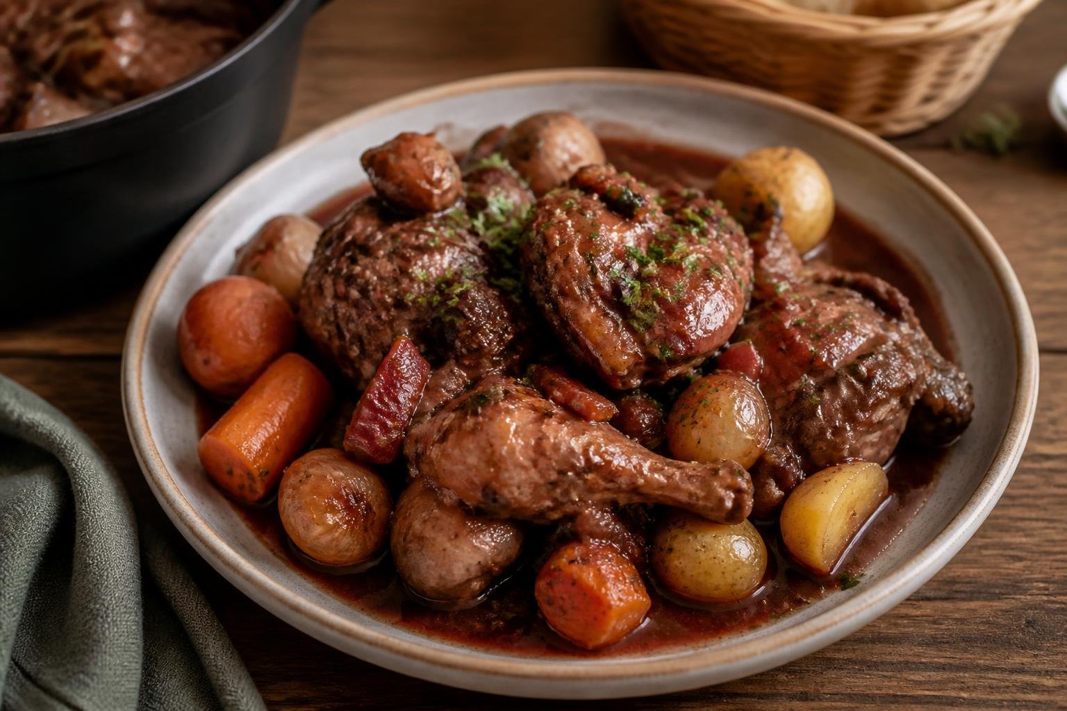 Plat traditionnel bourguignon — cuisine du terroir authentique